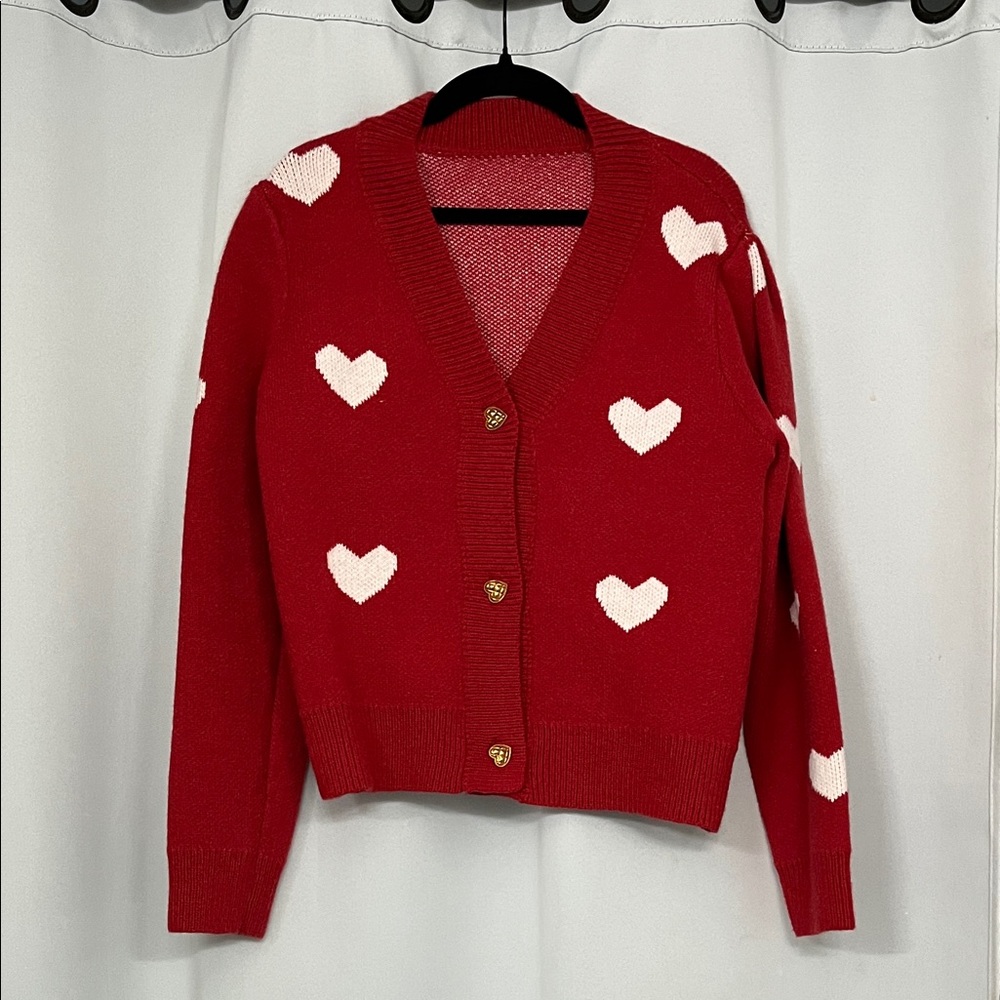 Red Heart Patterned Chicwish Sweater